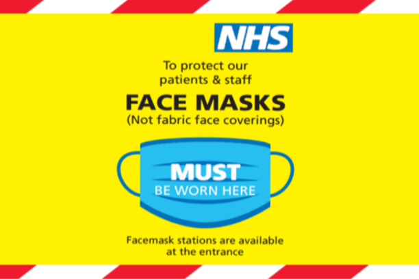 Protect our patient and staff wear a face mask (not a fabric one) Poster 
