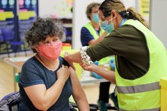 Gail Pitty getting vaccinated